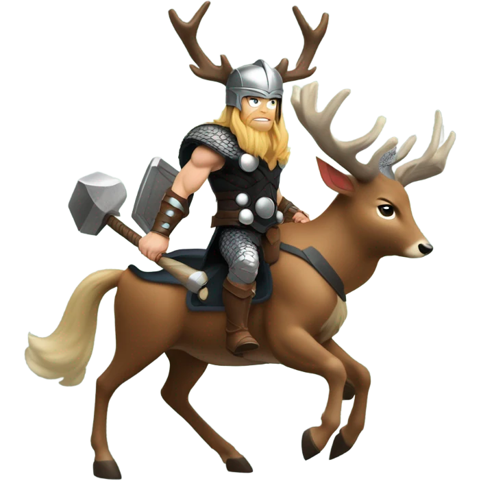 Thor riding a deer emoji