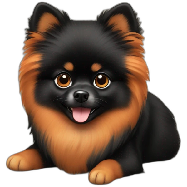black-orange pomeranian emoji