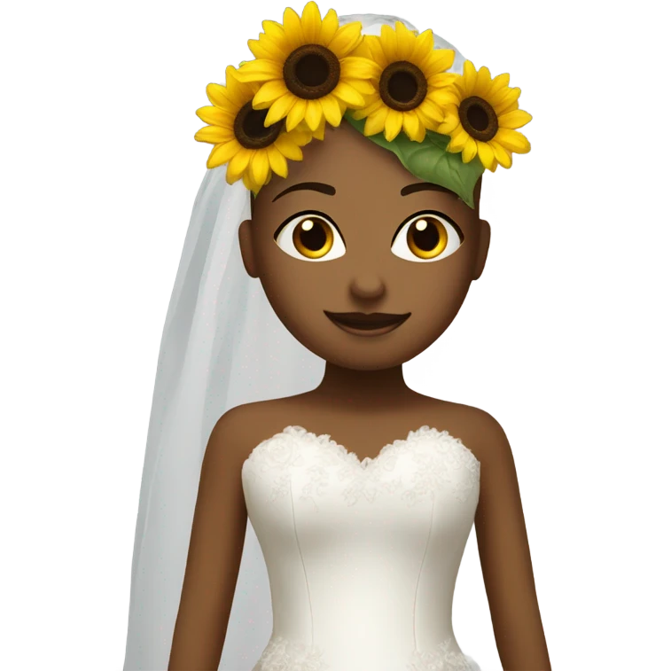 Sunflower on wedding dress emoji