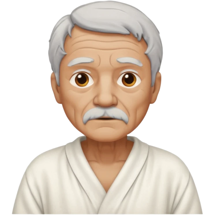 An old man made out of clay and wearing a white nightgown emoji