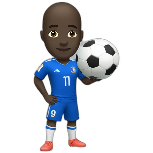 Kanté avec un ballon de foot emoji