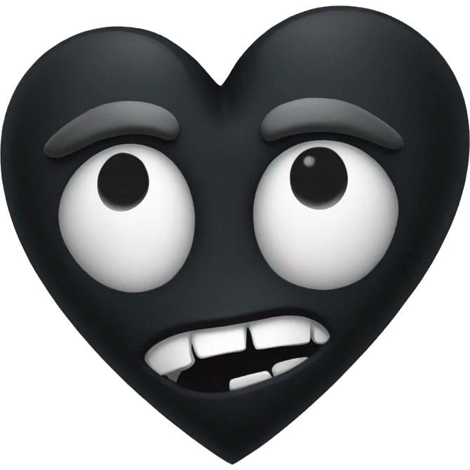 Broken spooky black heart emoji