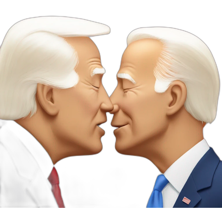 biden and trump kissing emoji