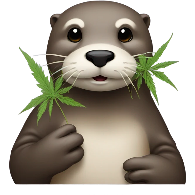 Otter with weed emoji