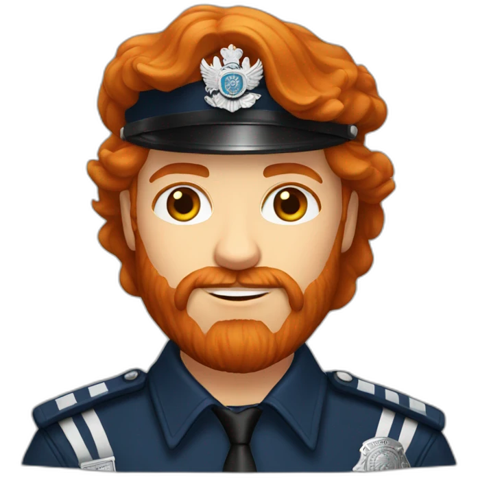 Russian police officer redhead with beard   emoji