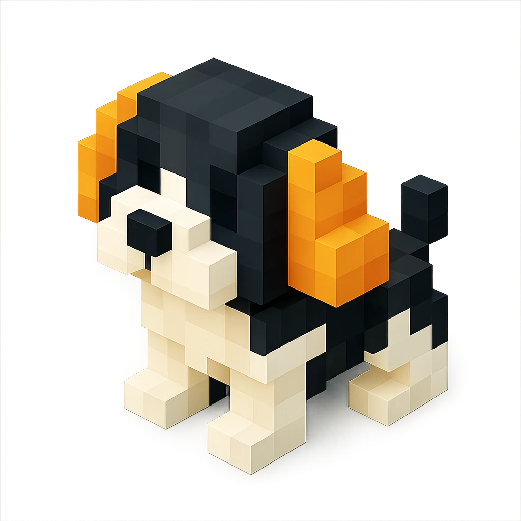 black and white Russian Cocker Spaniel puppy in looking up pose emoji