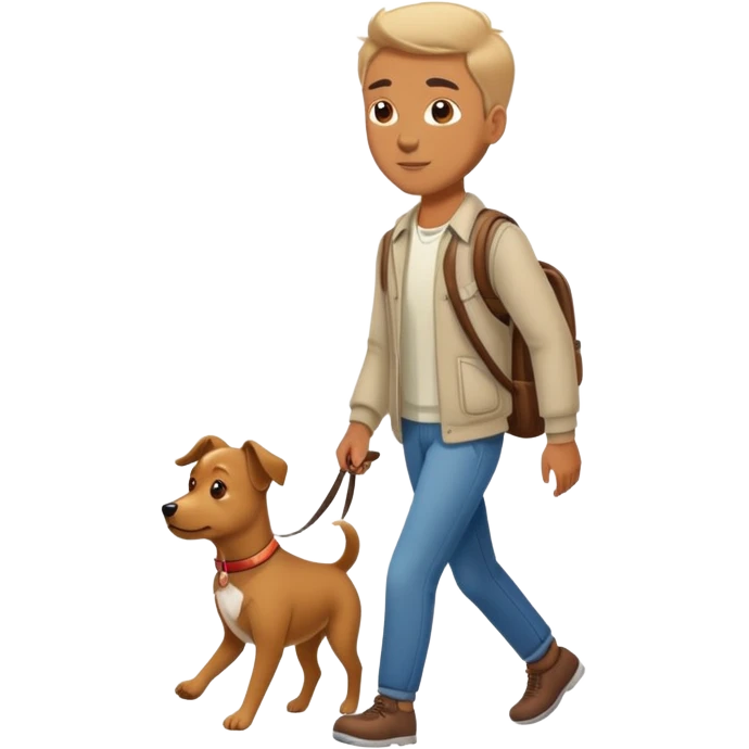 Guy walking with a dog emoji
