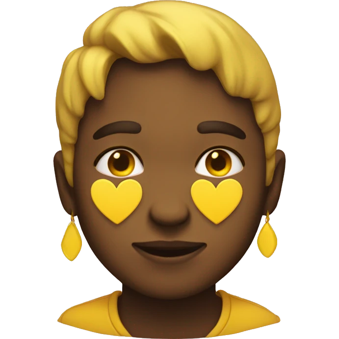 yellow hearts on face emoji