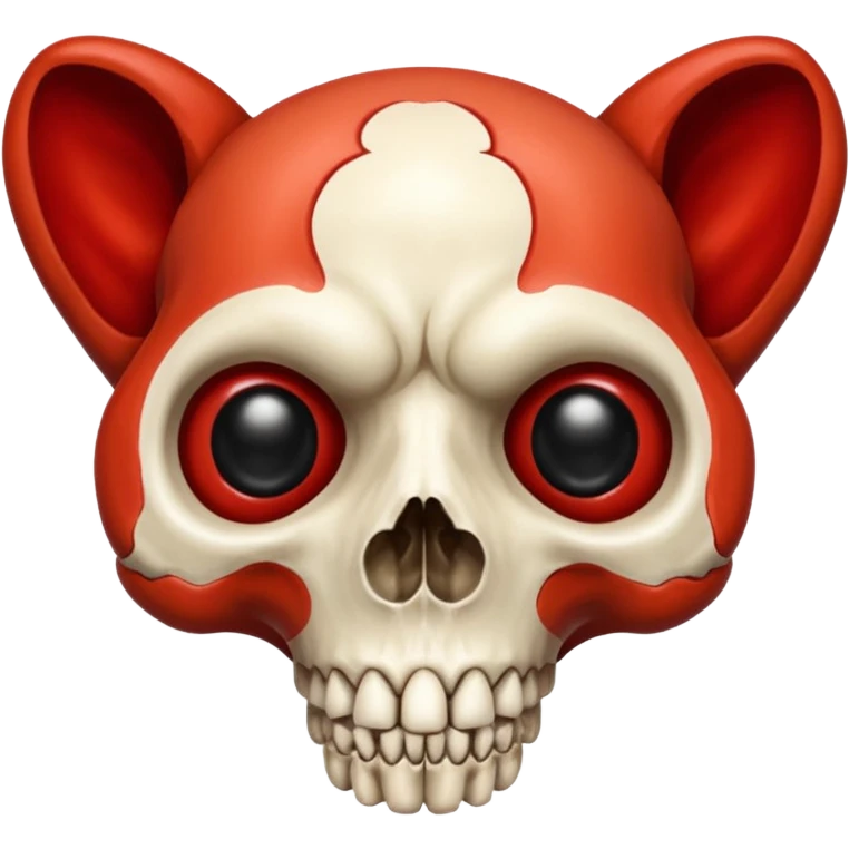 Sanguine-red black-eye-sockets canine-skull emoji