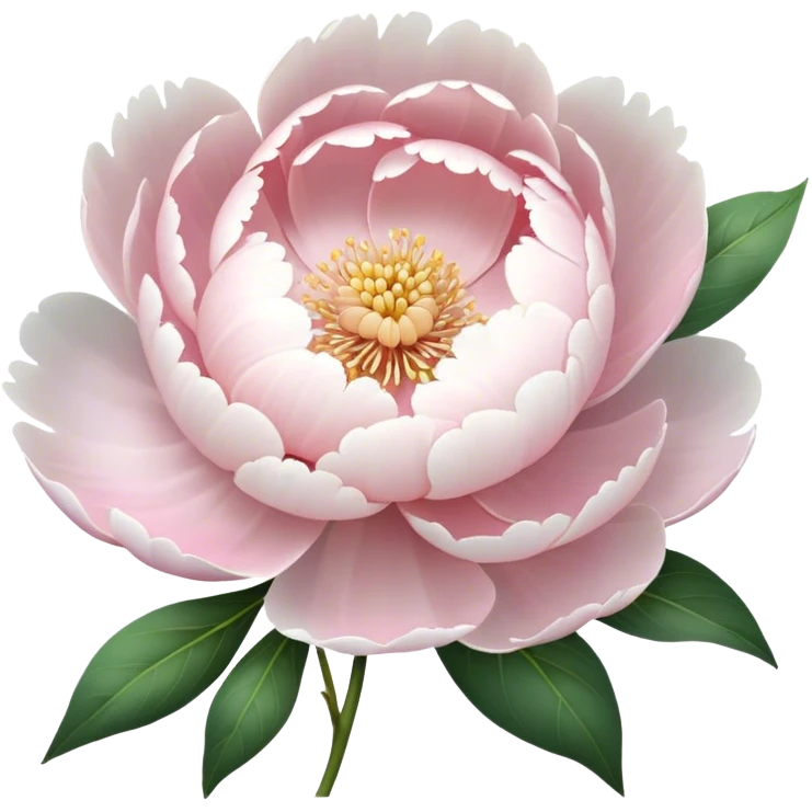 White and soft pink peony and peonies emoji