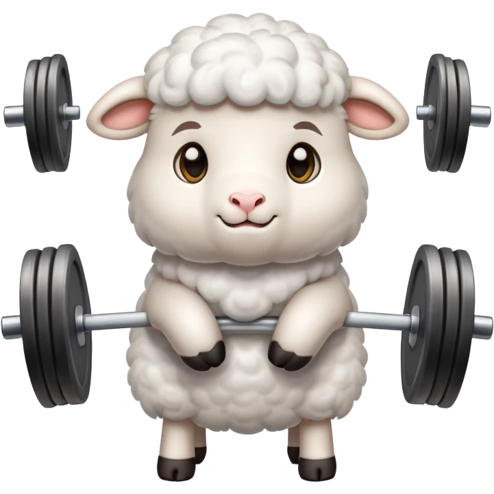 Lamb doing gym emoji
