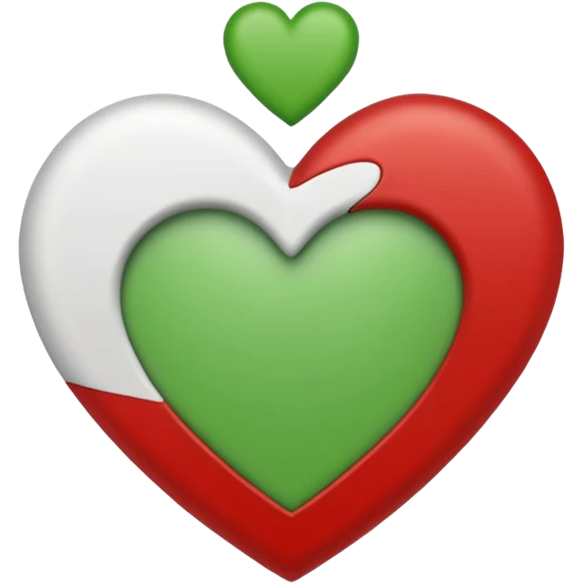 Red white green heart emoji