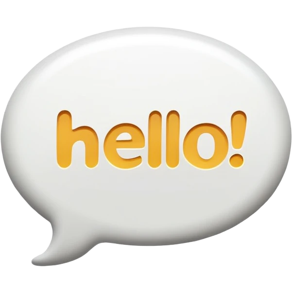 speech bubble with hello emoji
