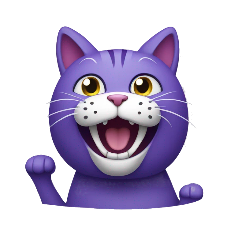 purple Cat singing emoji