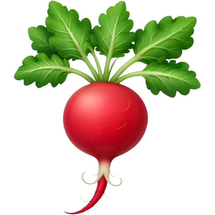 the actual radish compared to the leaves needs to be smaller, radish UK plant with a bit of white on the bottom of the radish emoji