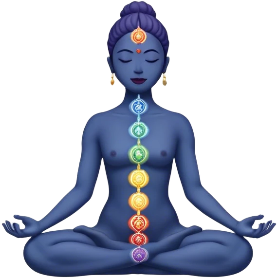 Galaxy indigo floating body with chakras flowing and aligned Burgundy emoji