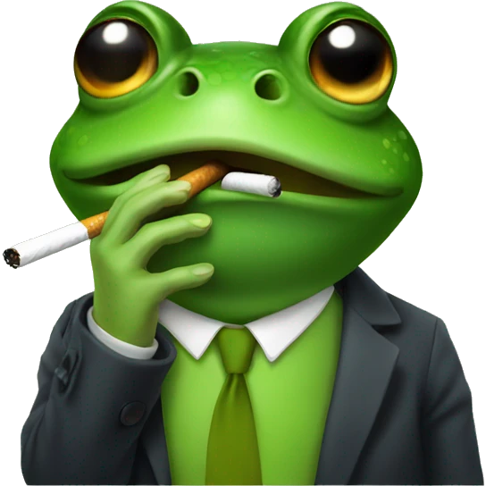 Frog smoking a cigarette  emoji