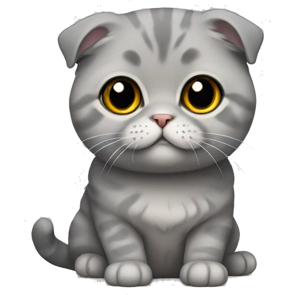 Gray Scottish fold sitting emoji