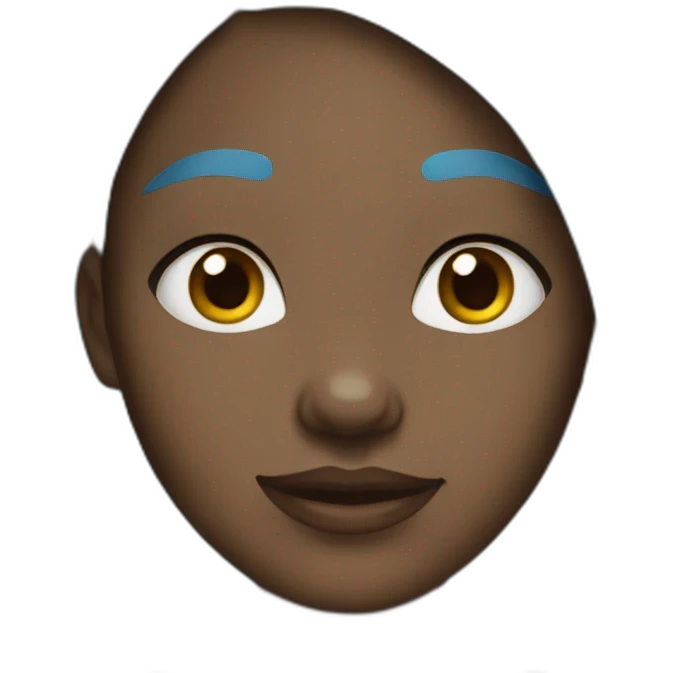 Black Girl with wrinkles and blue hair emoji