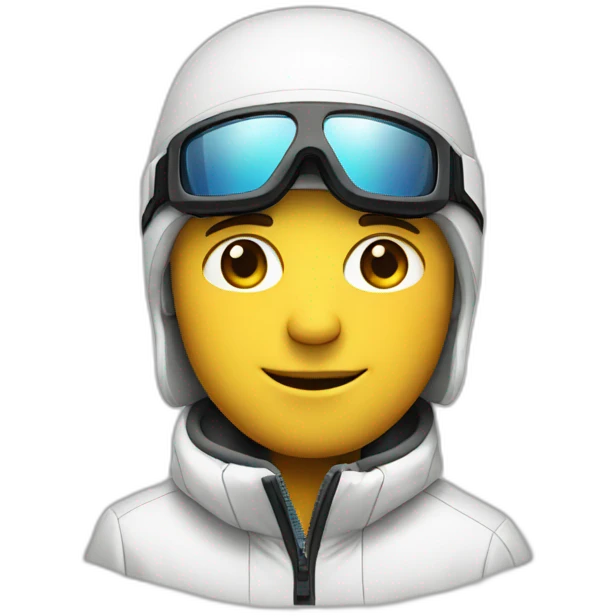 White Guy face dressed for ski and glass  emoji