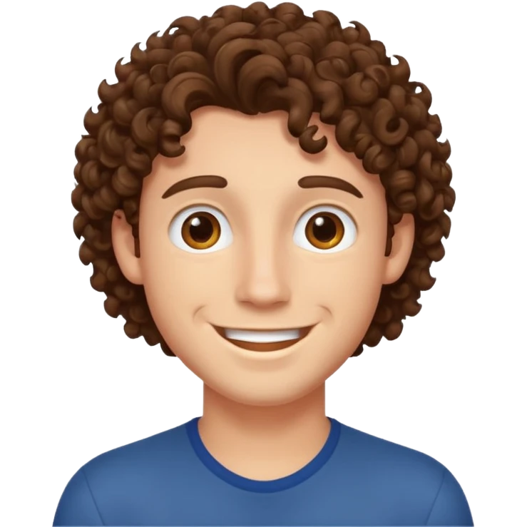 Young man with curly hair  emoji