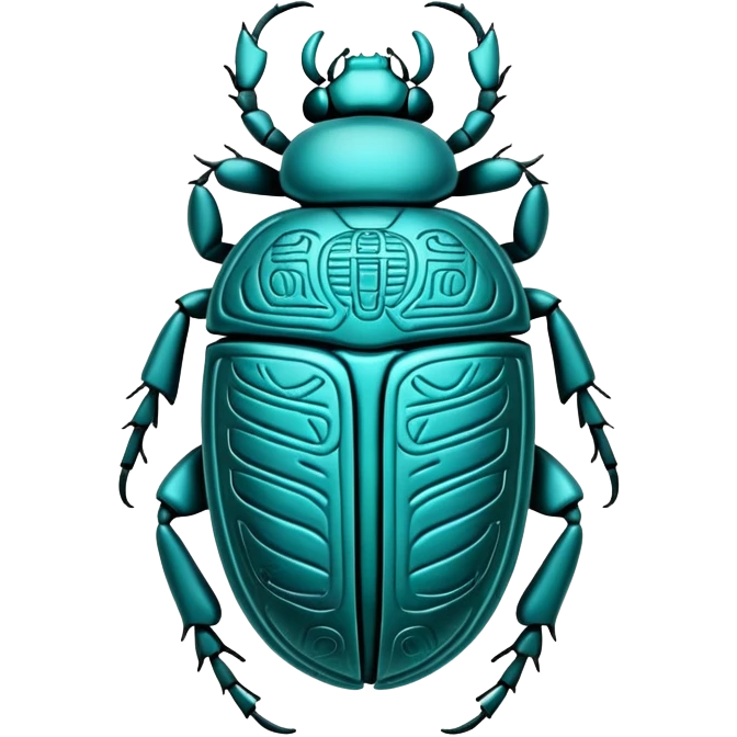 ancient Egyptian scarab beetle amulet with hieroglyphics emoji