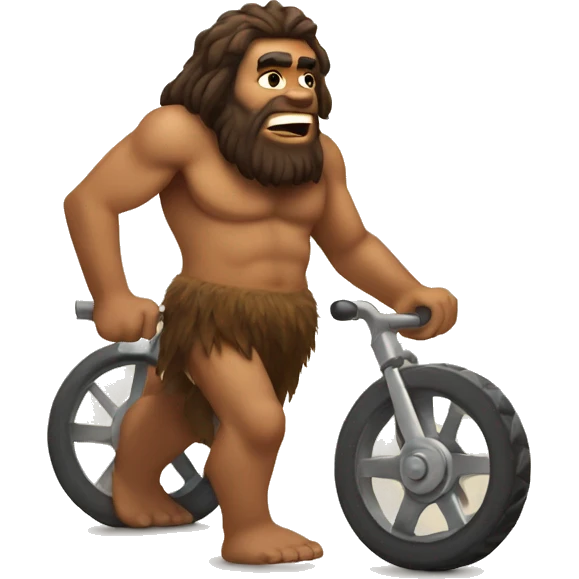 caveman with wheels emoji