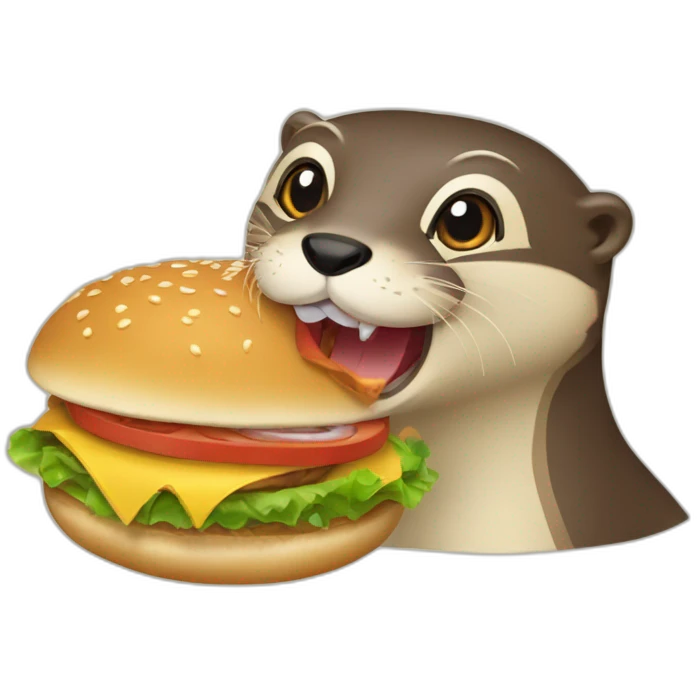 loutre qui mange un hamburger emoji