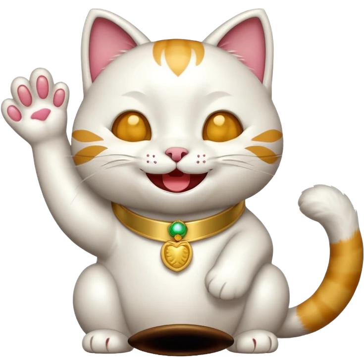 a lucky cat laughing emoji