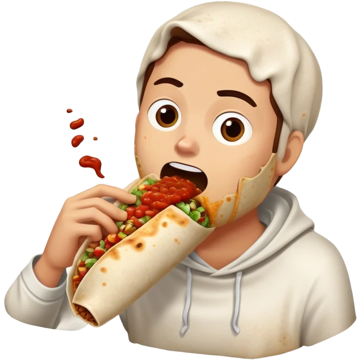 Eating a chipotle burrito emoji