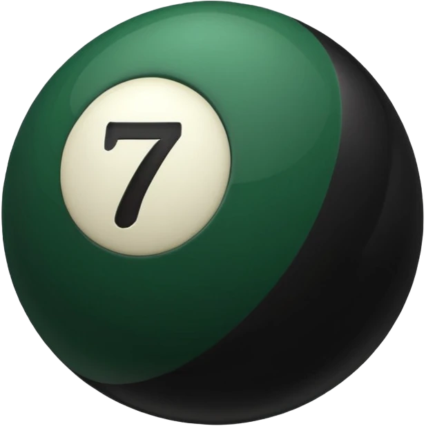 Pool table back ball with the number 7  emoji