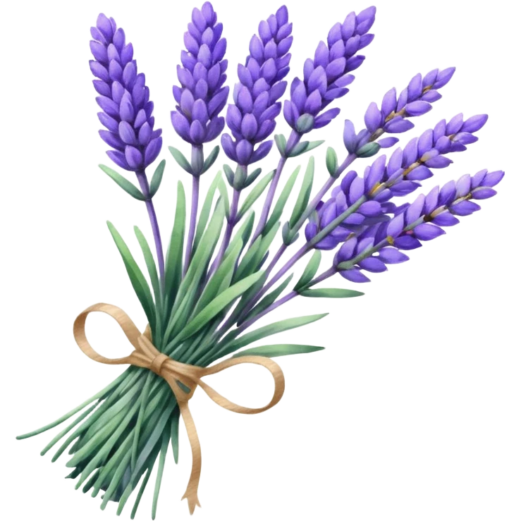 watercolor illustration of a lavender bundle with light brush strokes emoji