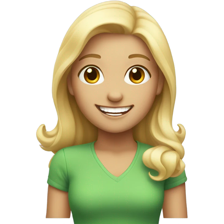 Blonde girl smile emoji
