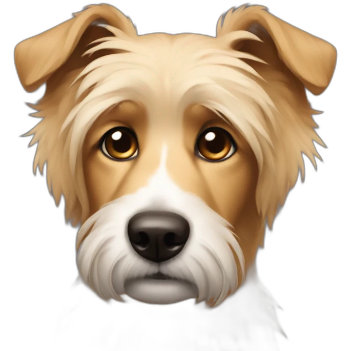 Scruffy dog tan dark ears emoji