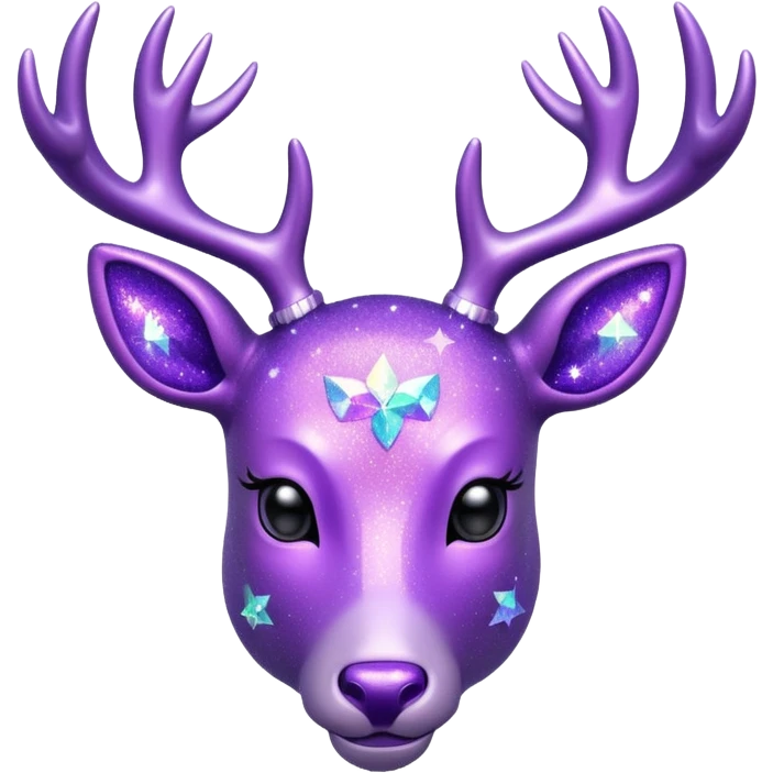 glitter purple deer emoji