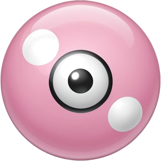 Baby pink and white 8 ball emoji