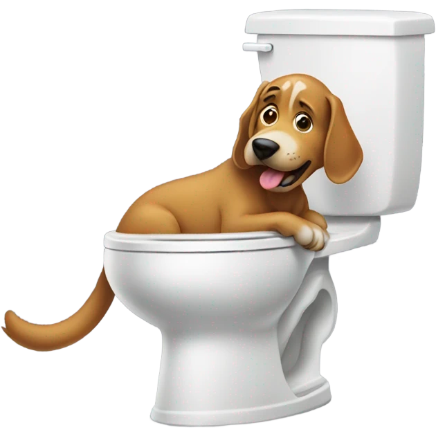Dog pooping on toilet emoji