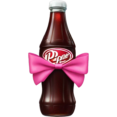 dr pepper bottle with a pink bow on top emoji