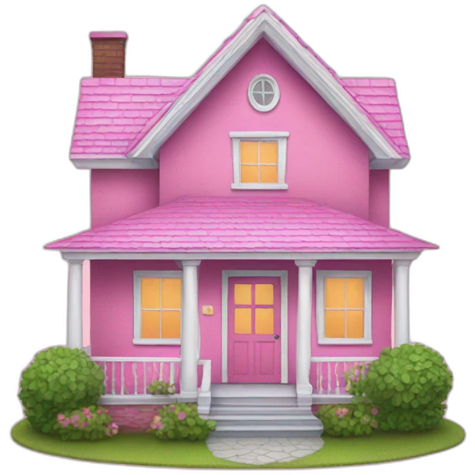 a pink house for a party emoji