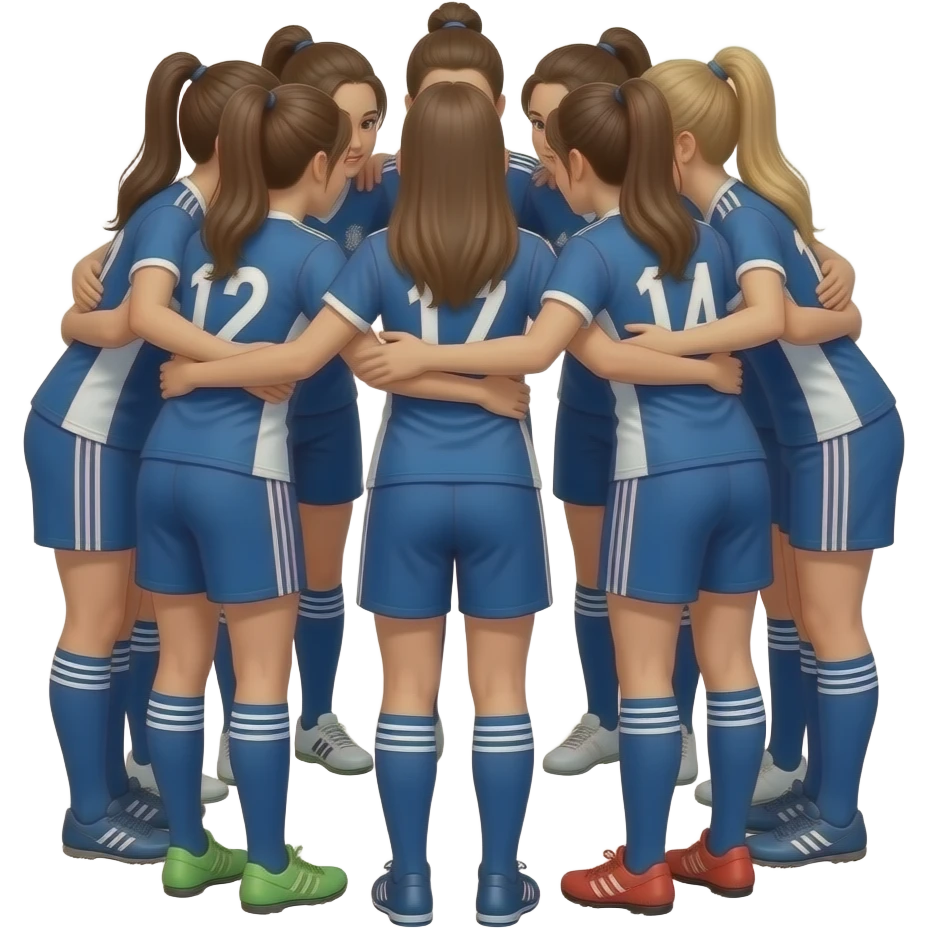 girls soccer huddle emoji