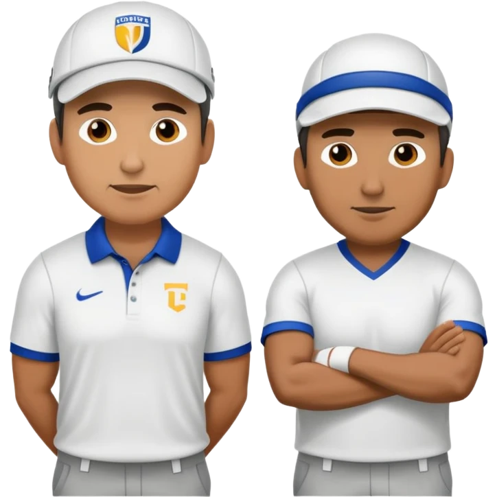 2 football coaches talking wearing visors and athletic clothing emoji