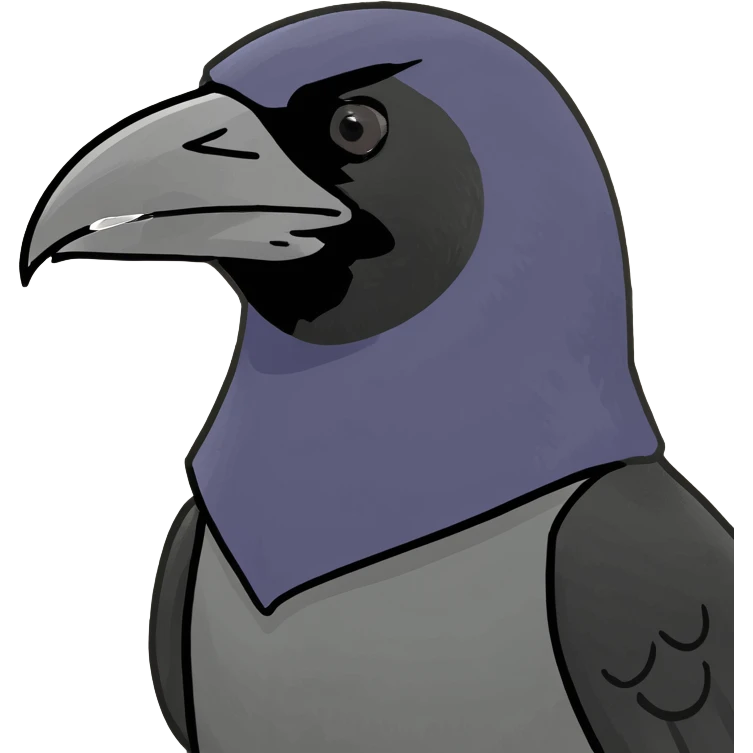 Raven eating chicken emoji