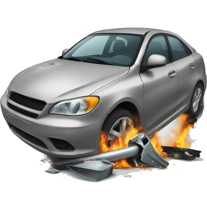 A car crash emoji