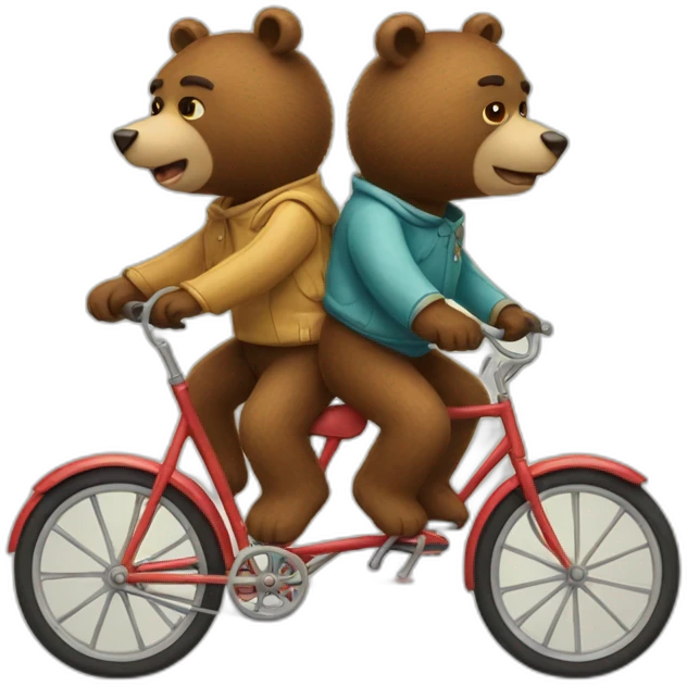 Two bears riding a tandem bike emoji