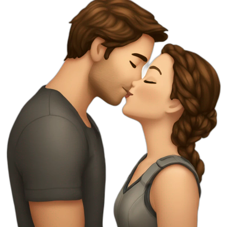 Katniss Everdeen kissing Gale Hawtorne emoji