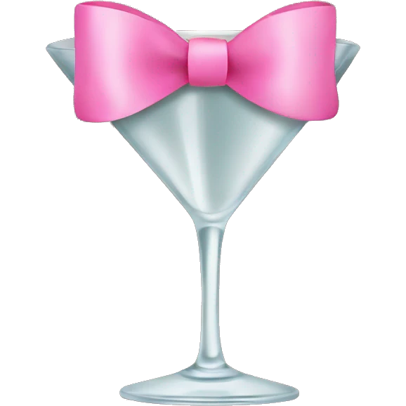 martini glass with pink bow emoji