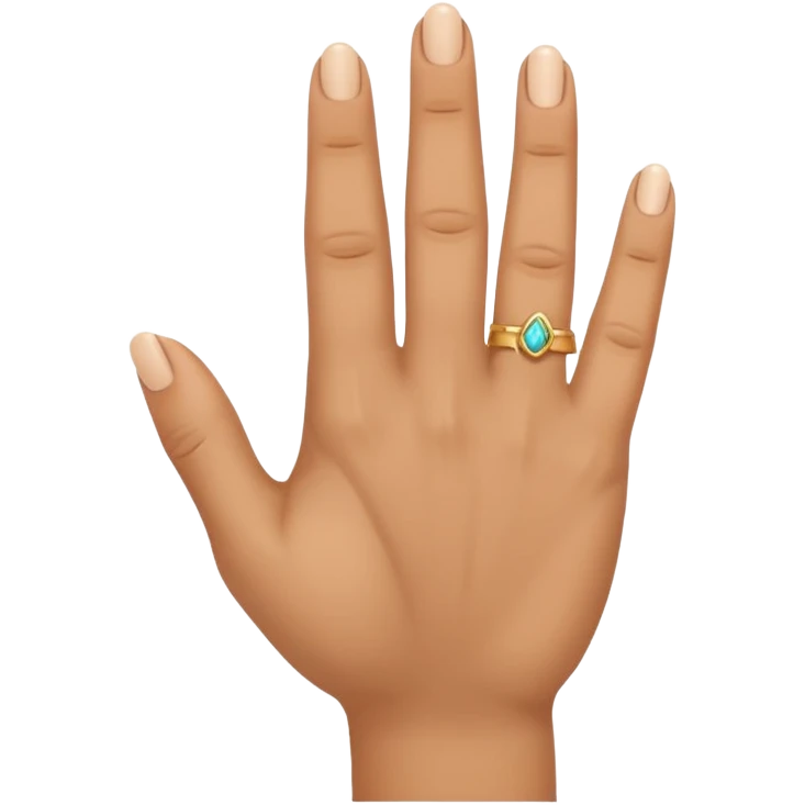 Emoji of ring finger bent forward and all other fingers standing straight from the wrist emoji