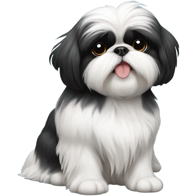 Black and white Shih tzu  emoji