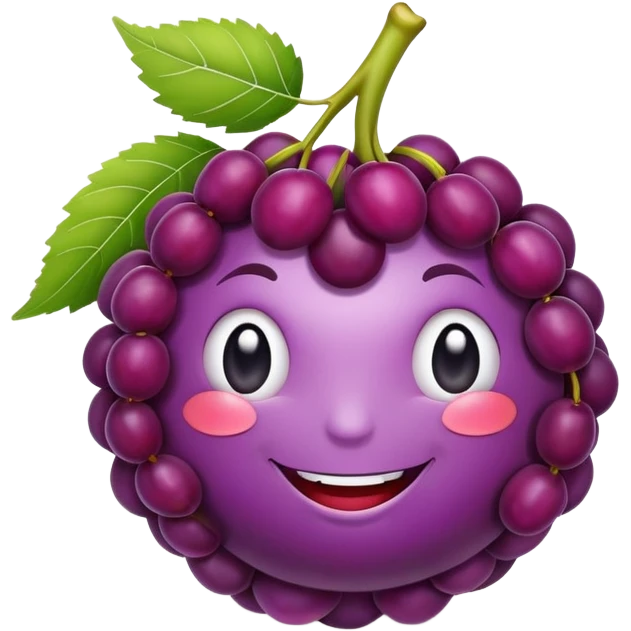 a smiling mulberry fruit emoji