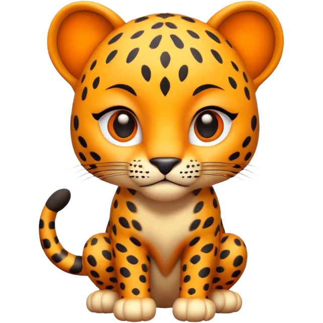 exotic leopard character, spotted fur, cute fierce face, 3D cartoon, mobile game icon style, clean background, no text, no watermark
 emoji